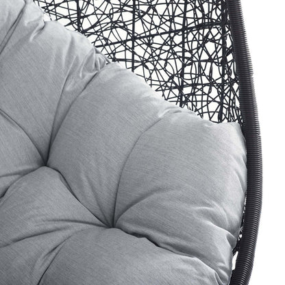 Encase Sunbrella® Fabric Swing Outdoor Patio Lounge Chair Without Stand - Black Gray