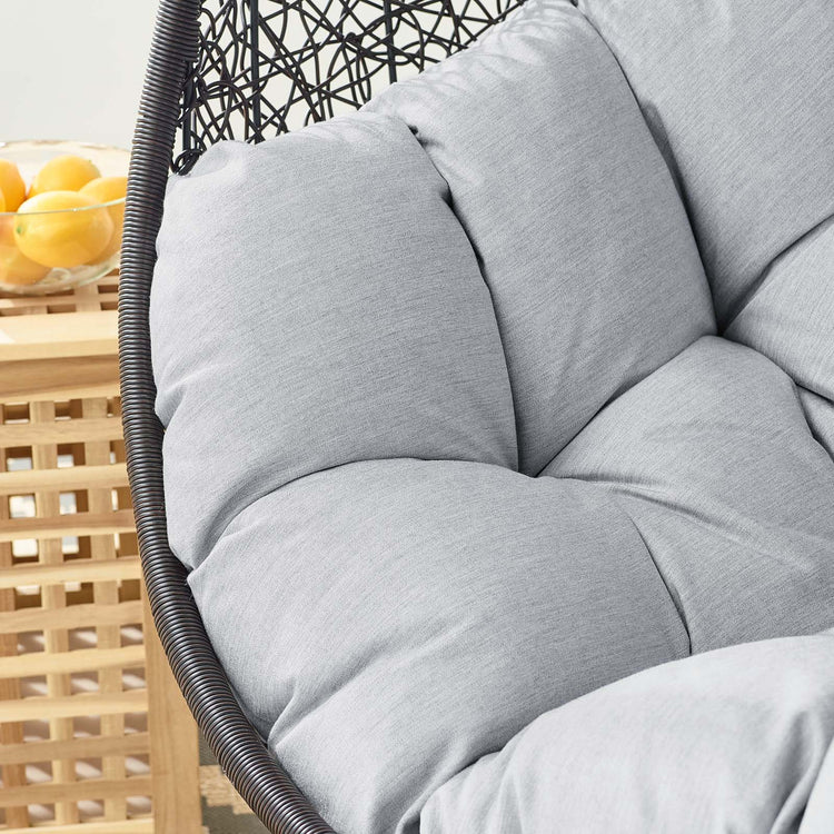 Encase Sunbrella® Fabric Swing Outdoor Patio Lounge Chair Without Stand - Black Gray