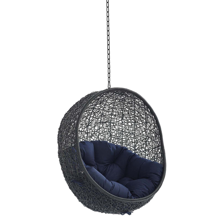 Encase Sunbrella® Fabric Swing Outdoor Patio Lounge Chair Without Stand - Black Navy