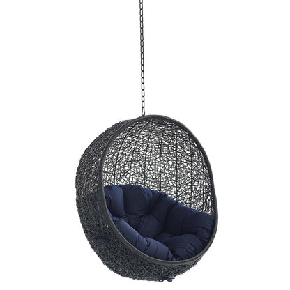 Encase Sunbrella® Fabric Swing Outdoor Patio Lounge Chair Without Stand - Black Navy