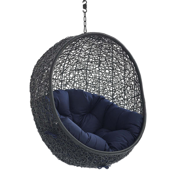 Encase Sunbrella® Fabric Swing Outdoor Patio Lounge Chair Without Stand - Black Navy