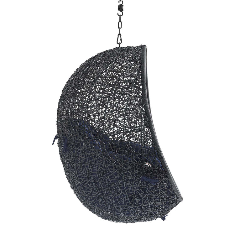 Encase Sunbrella® Fabric Swing Outdoor Patio Lounge Chair Without Stand - Black Navy