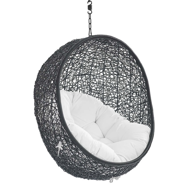 Encase Sunbrella® Fabric Swing Outdoor Patio Lounge Chair Without Stand - Black White
