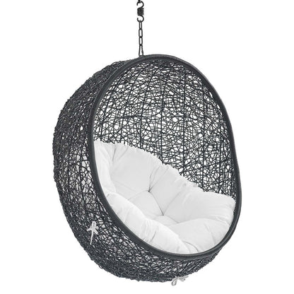 Encase Sunbrella® Fabric Swing Outdoor Patio Lounge Chair Without Stand - Black White