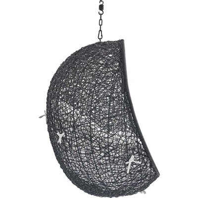 Encase Sunbrella® Fabric Swing Outdoor Patio Lounge Chair Without Stand - Black White