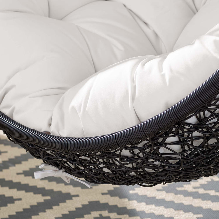 Encase Sunbrella® Fabric Swing Outdoor Patio Lounge Chair Without Stand - Black White