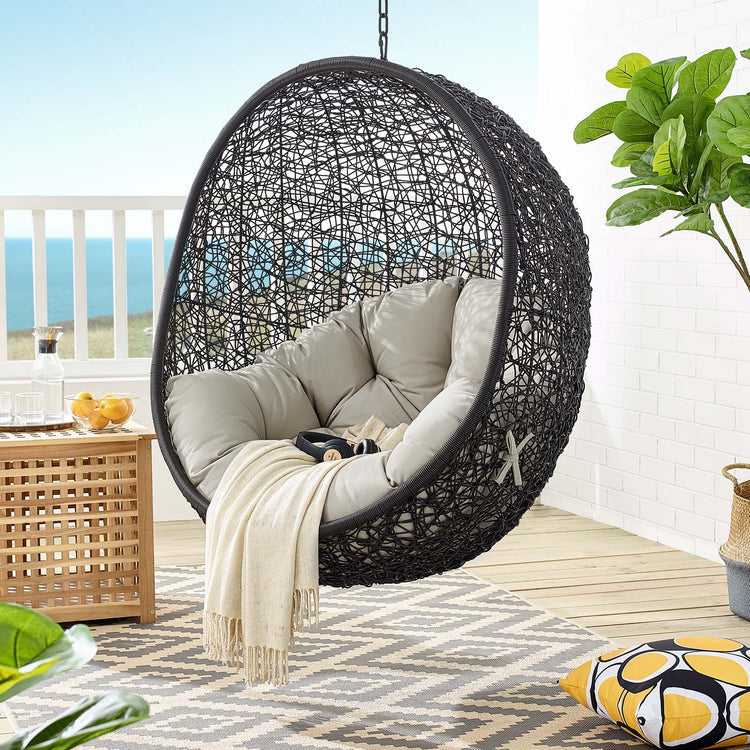 Encase Swing Outdoor Patio Lounge Chair Without Stand - Black Beige