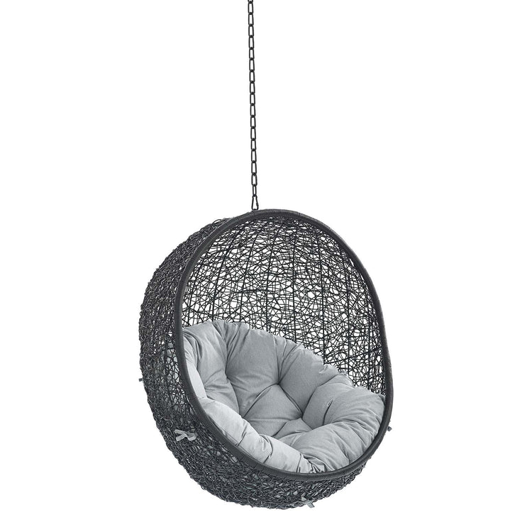 Encase Swing Outdoor Patio Lounge Chair Without Stand - Black Gray