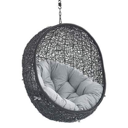 Encase Swing Outdoor Patio Lounge Chair Without Stand - Black Gray