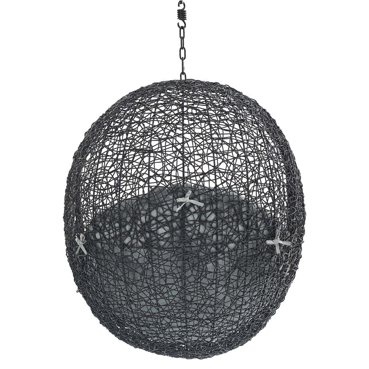 Encase Swing Outdoor Patio Lounge Chair Without Stand - Black Gray