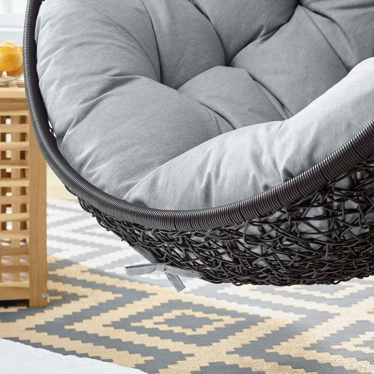 Encase Swing Outdoor Patio Lounge Chair Without Stand - Black Gray