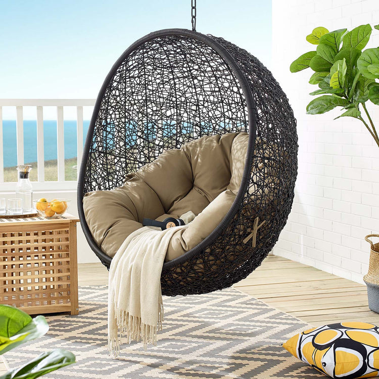 Encase Swing Outdoor Patio Lounge Chair Without Stand - Black Mocha