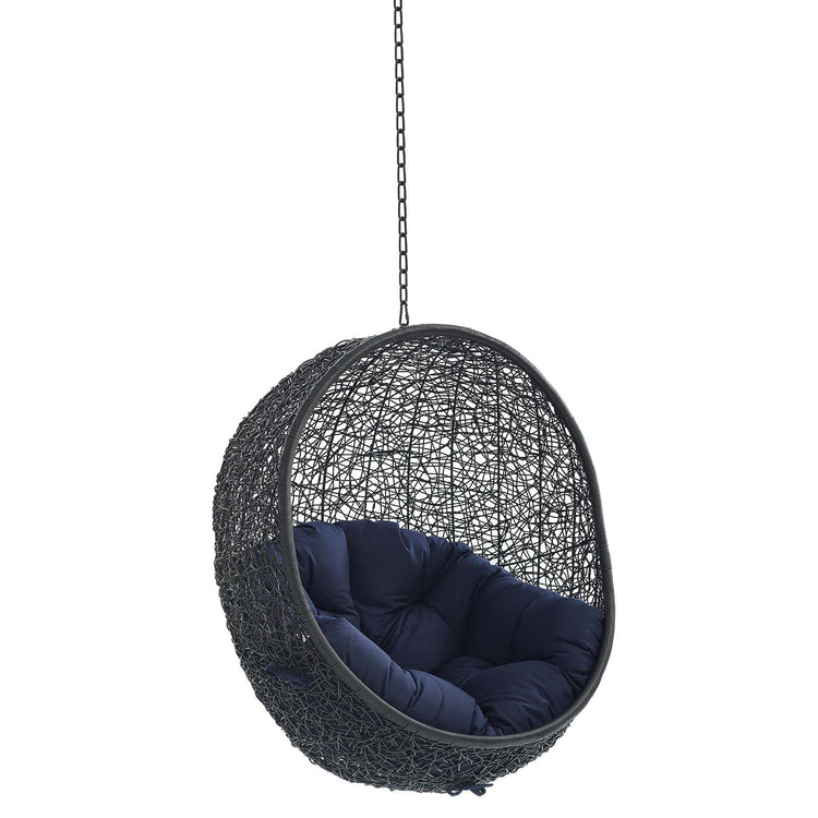 Encase Swing Outdoor Patio Lounge Chair Without Stand - Black Navy