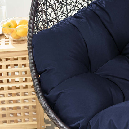 Encase Swing Outdoor Patio Lounge Chair Without Stand - Black Navy