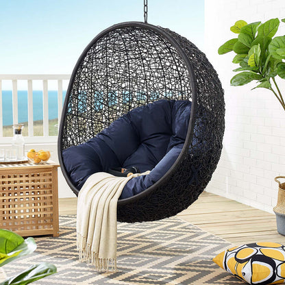 Encase Swing Outdoor Patio Lounge Chair Without Stand - Black Navy