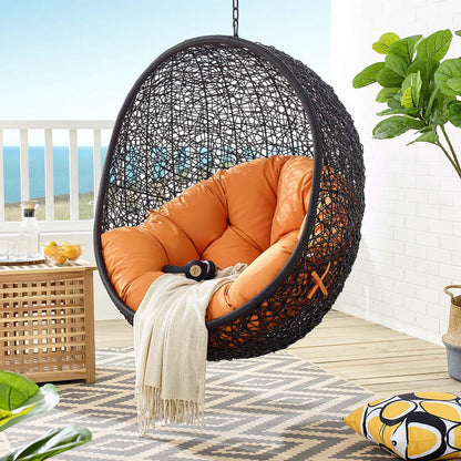 Encase Swing Outdoor Patio Lounge Chair Without Stand - Black Orange
