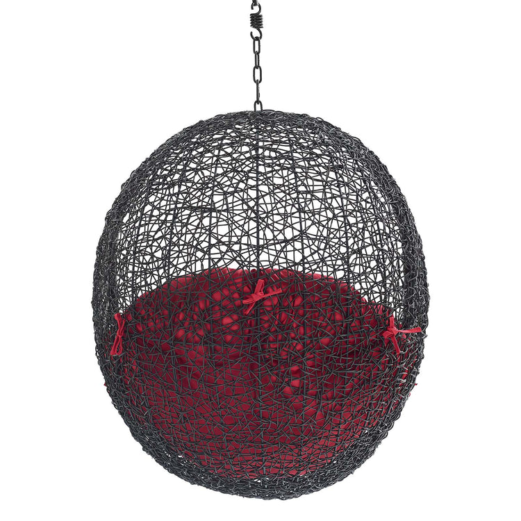 Encase Swing Outdoor Patio Lounge Chair Without Stand - Black Red