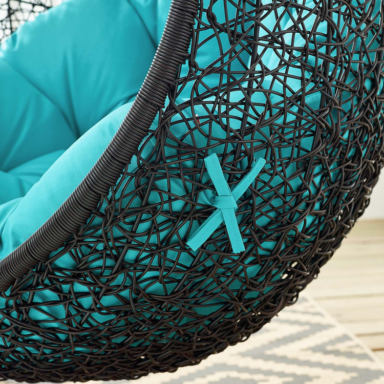 Encase Swing Outdoor Patio Lounge Chair Without Stand - Black Turquoise