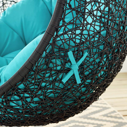 Encase Swing Outdoor Patio Lounge Chair Without Stand - Black Turquoise