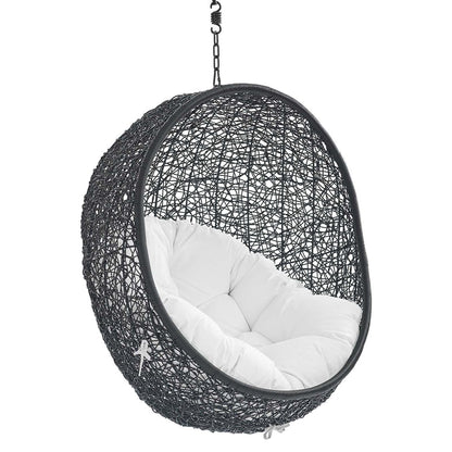 Encase Swing Outdoor Patio Lounge Chair Without Stand - Black White