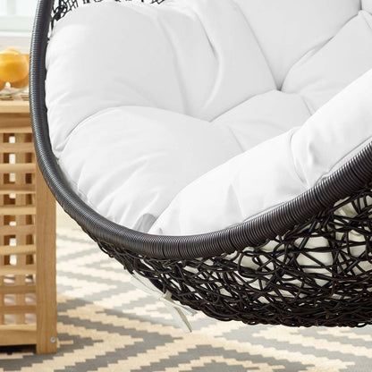 Encase Swing Outdoor Patio Lounge Chair Without Stand - Black White