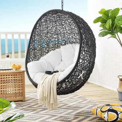 Encase Swing Outdoor Patio Lounge Chair Without Stand - Black White