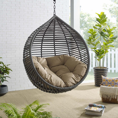 Garner Teardrop Outdoor Patio Swing Chair Without Stand - Gray Mocha