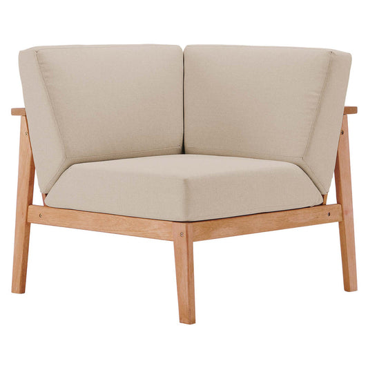 Sedona Outdoor Patio Eucalyptus Wood Sectional Sofa Corner Chair - Natural Taupe