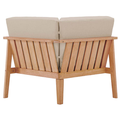 Sedona Outdoor Patio Eucalyptus Wood Sectional Sofa Corner Chair - Natural Taupe