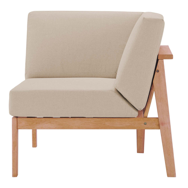 Sedona Outdoor Patio Eucalyptus Wood Sectional Sofa Corner Chair - Natural Taupe
