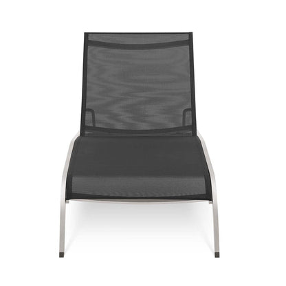 Savannah Mesh Chaise Outdoor Patio Aluminum Lounge Chair - Black