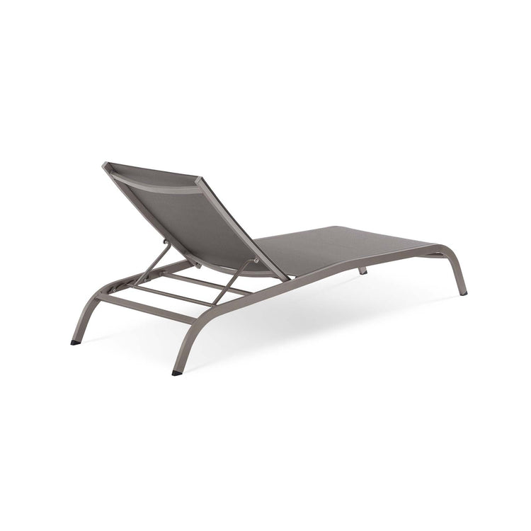Savannah Mesh Chaise Outdoor Patio Aluminum Lounge Chair - Gray