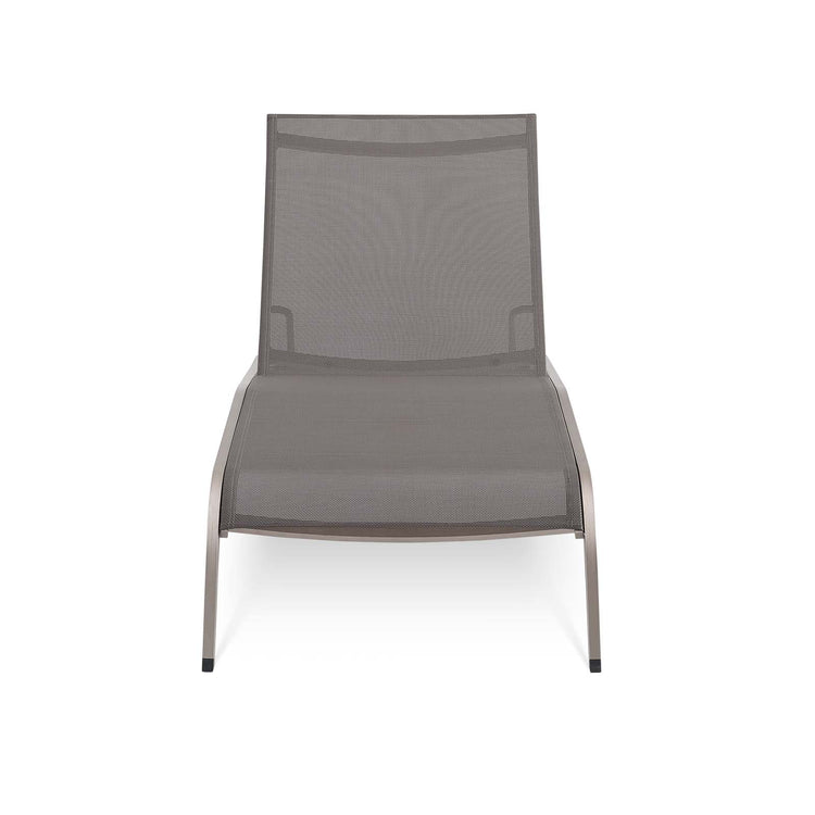 Savannah Mesh Chaise Outdoor Patio Aluminum Lounge Chair - Gray