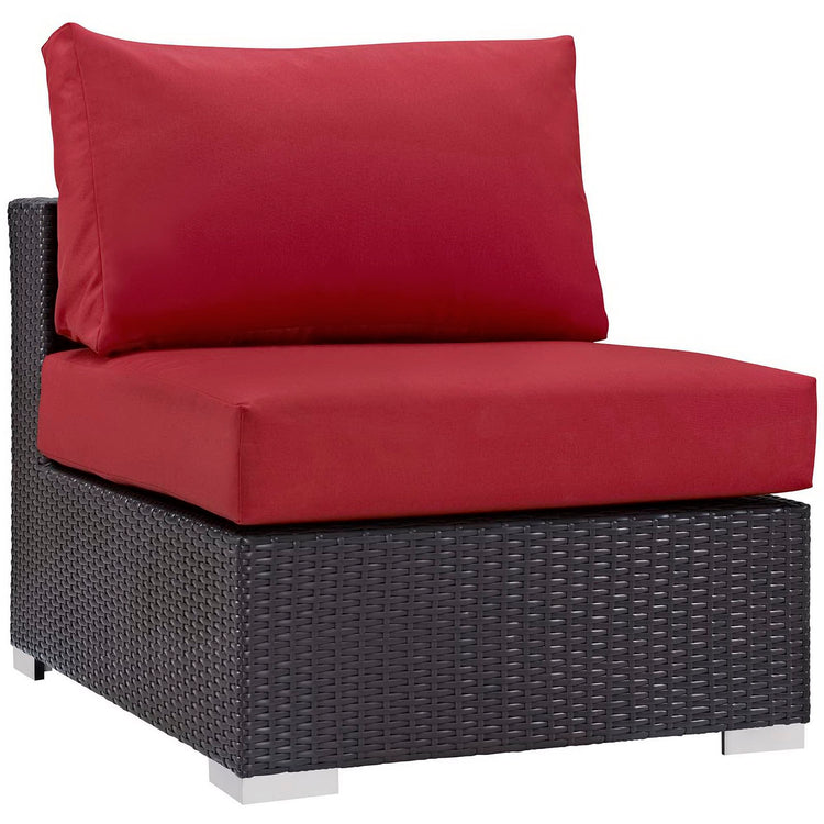 Convene 5 Piece Set Outdoor with Fire Pit - Espresso Red