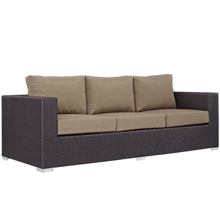 Convene 3 Piece Set Outdoor Patio with Fire Pit - Espresso Mocha