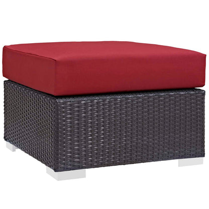 Convene 3 Piece Set Outdoor Patio with Fire Pit - Espresso Red