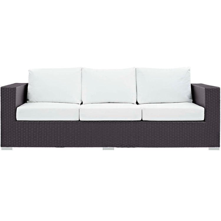 Convene 3 Piece Set Outdoor Patio with Fire Pit - Espresso White