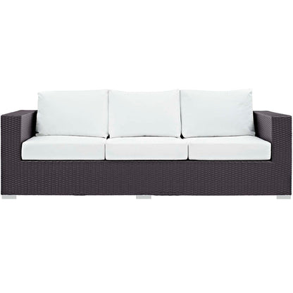 Convene 3 Piece Set Outdoor Patio with Fire Pit - Espresso White
