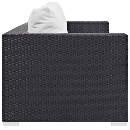 Convene 3 Piece Set Outdoor Patio with Fire Pit - Espresso White