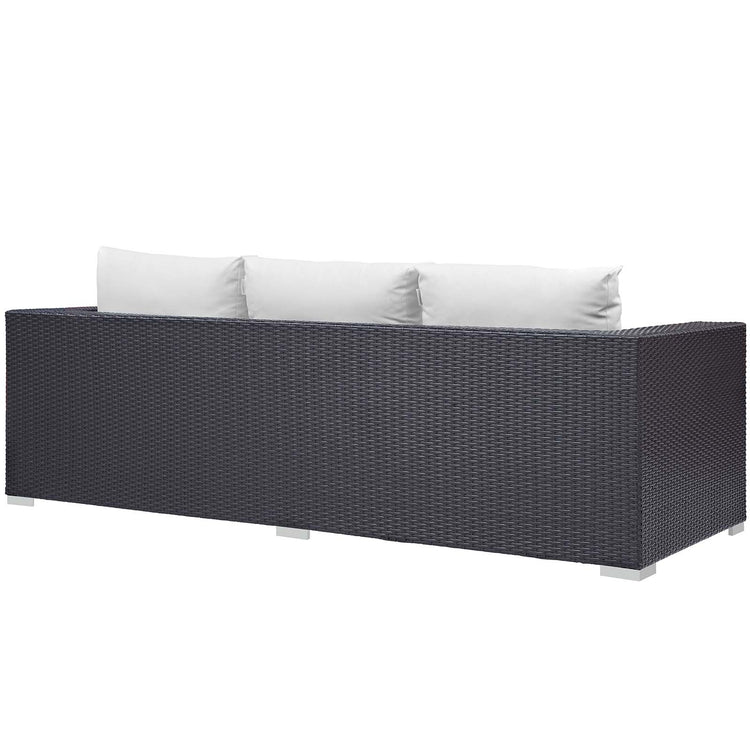 Convene 3 Piece Set Outdoor Patio with Fire Pit - Espresso White