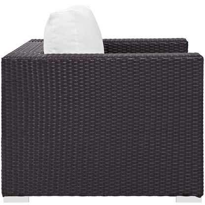 Convene 4 Piece Set Outdoor Patio with Fire Pit - Espresso White