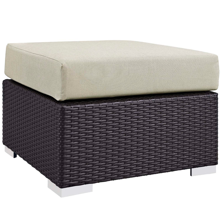 Convene 5 Piece Set Outdoor Patio with Fire Pit - Espresso Beige