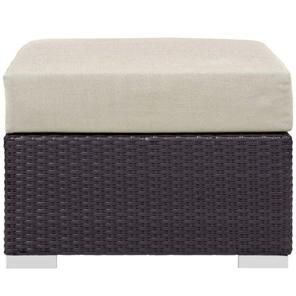 Convene 5 Piece Set Outdoor Patio with Fire Pit - Espresso Beige