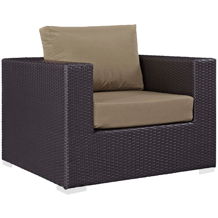 Convene 5 Piece Set Outdoor Patio with Fire Pit - Espresso Mocha