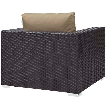 Convene 5 Piece Set Outdoor Patio with Fire Pit - Espresso Mocha
