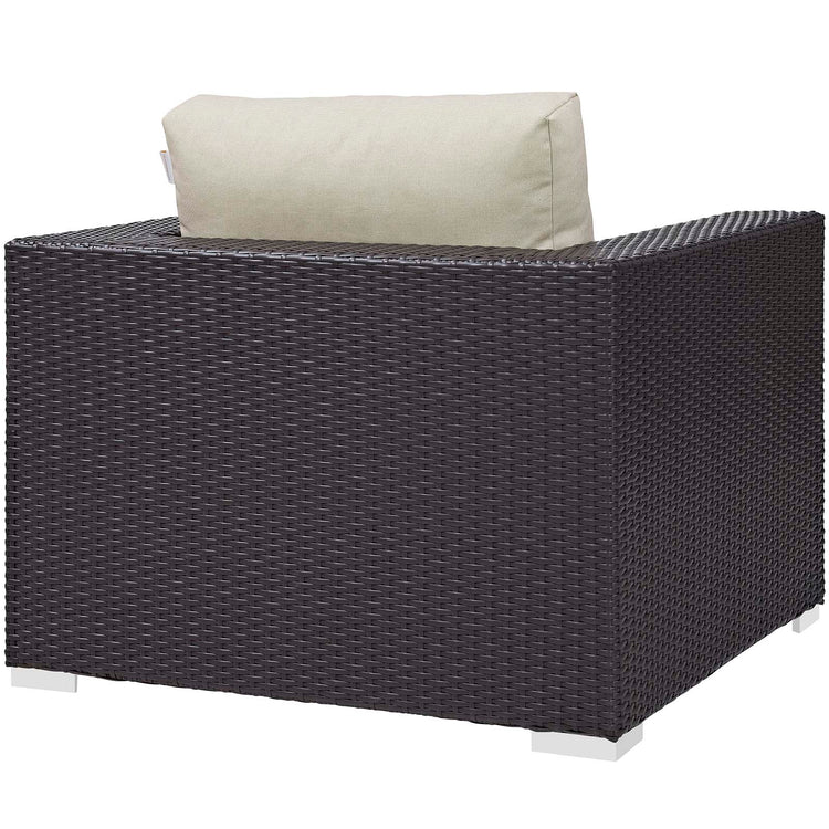 Convene 3 Piece Set Outdoor Patio with Fire Pit - Espresso Beige