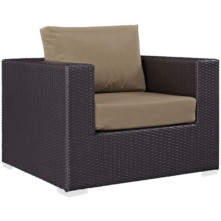 Convene 3 Piece Set Outdoor Patio with Fire Pit - Espresso Mocha