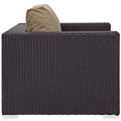 Convene 3 Piece Set Outdoor Patio with Fire Pit - Espresso Mocha