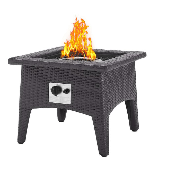 Convene 3 Piece Set Outdoor Patio with Fire Pit - Espresso Mocha