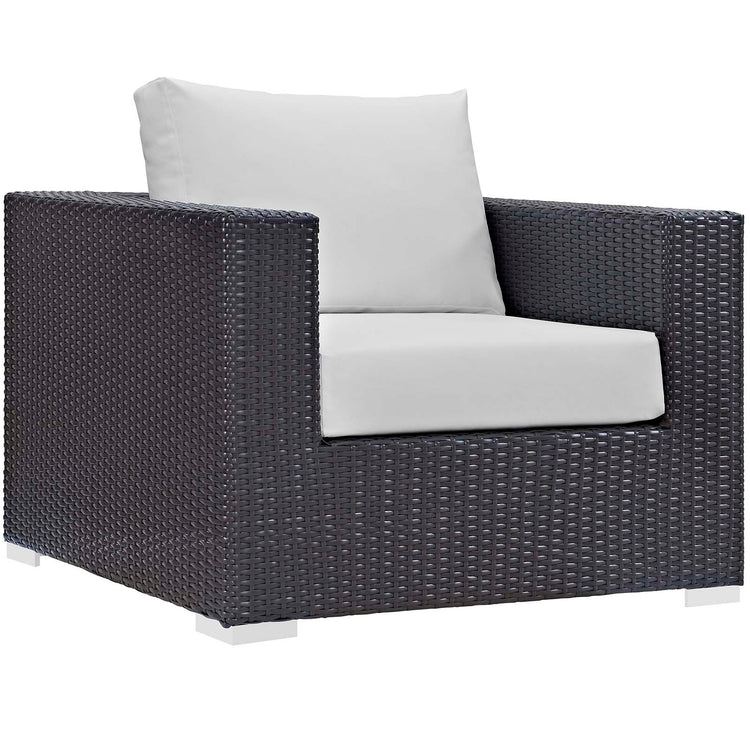 Convene 3 Piece Set Outdoor Patio with Fire Pit - Espresso White